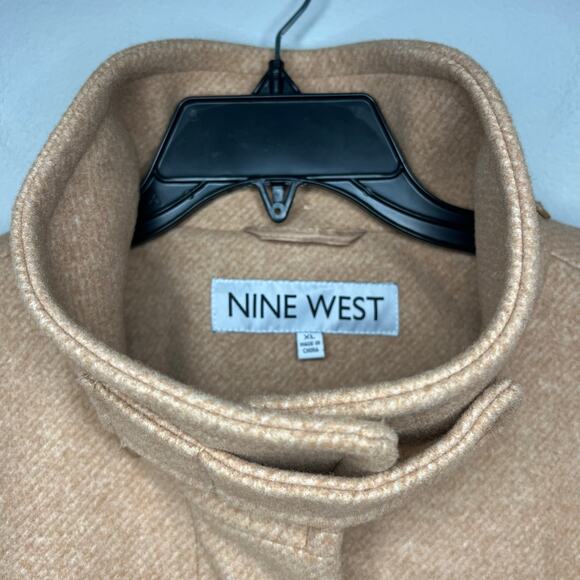 Nine West Camel City Coat Tan Peacoat Women's XL Minimalist Preppy Academia - Picture 2 of 12
